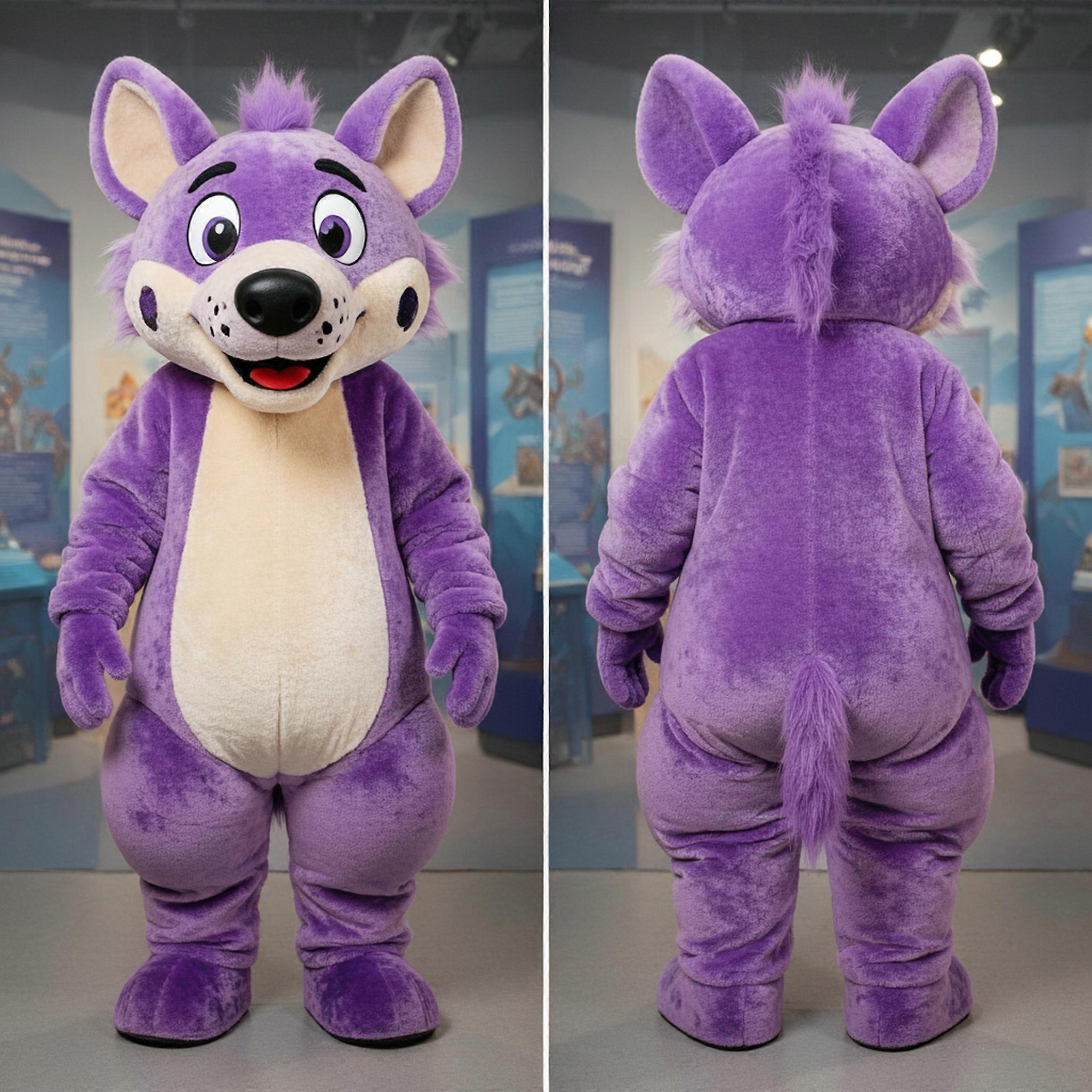 MASTICOT Lavender Mischievous Hyena Mascot