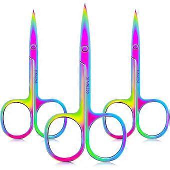 3 Stuks Gebogen Nagelschaar Roestvrij Staal Kleine Nagelschaar Neushaar Schaar Gezichtshaar Schaar Nagelriem Trimmer Manicure Schaar voor Eyebro