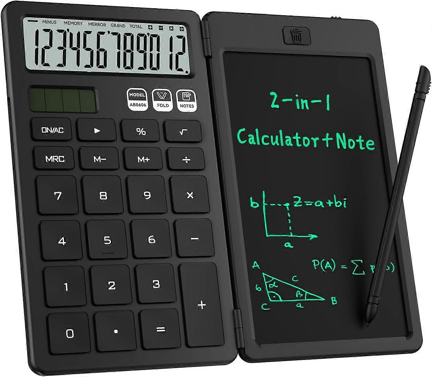 Desk Calculator with Erasable LCD Desktop Basic Calculators Cute Pocket Notepad Calculators Big Button