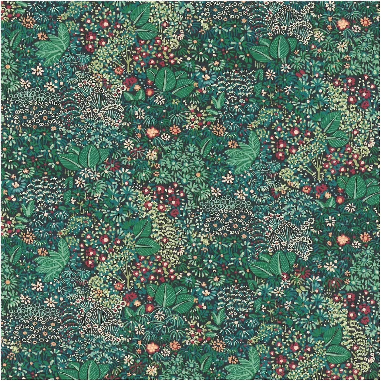 Botanical Jungle Green Wallpaper