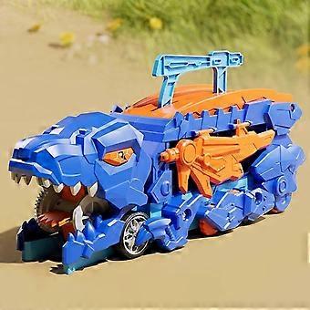 Dinosaurus Transformer Speelgoedtruck met Mini Auto's en Racebaan, perfect als verjaardagscadeau voor kinderen.