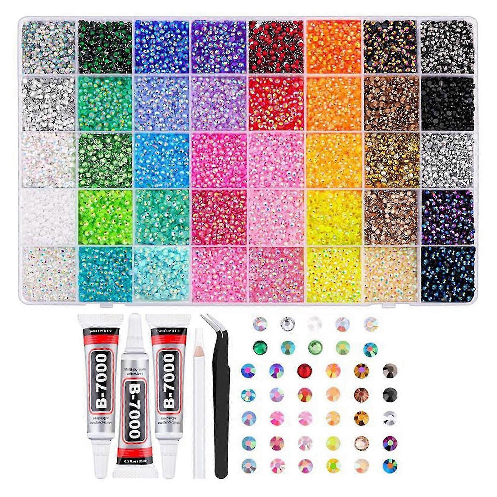 32000Pcs Uniform-Hue Resin Rhinestone Kit