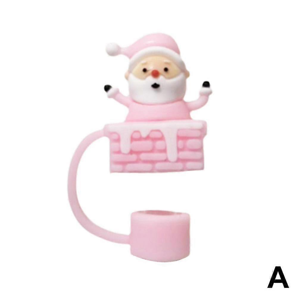 Silicone Straw Cap Festive Pink
