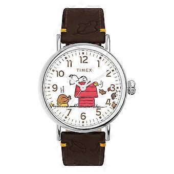 Timex Gents x Peanuts Standard Thanksgiving 40mm Leather Strap Watch TW2W44300