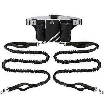 Pochete multifuncional para atividades ao ar livre com corda de puxar e puxar duas vezes, ideal para corrida, caminhada e treinamento de cães. Nunca perca um passeio!