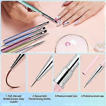 Nagelkonstdesignverktyg med polyförlängningsgelborste, nagellacksborste, för salongshem DIY-manikyr