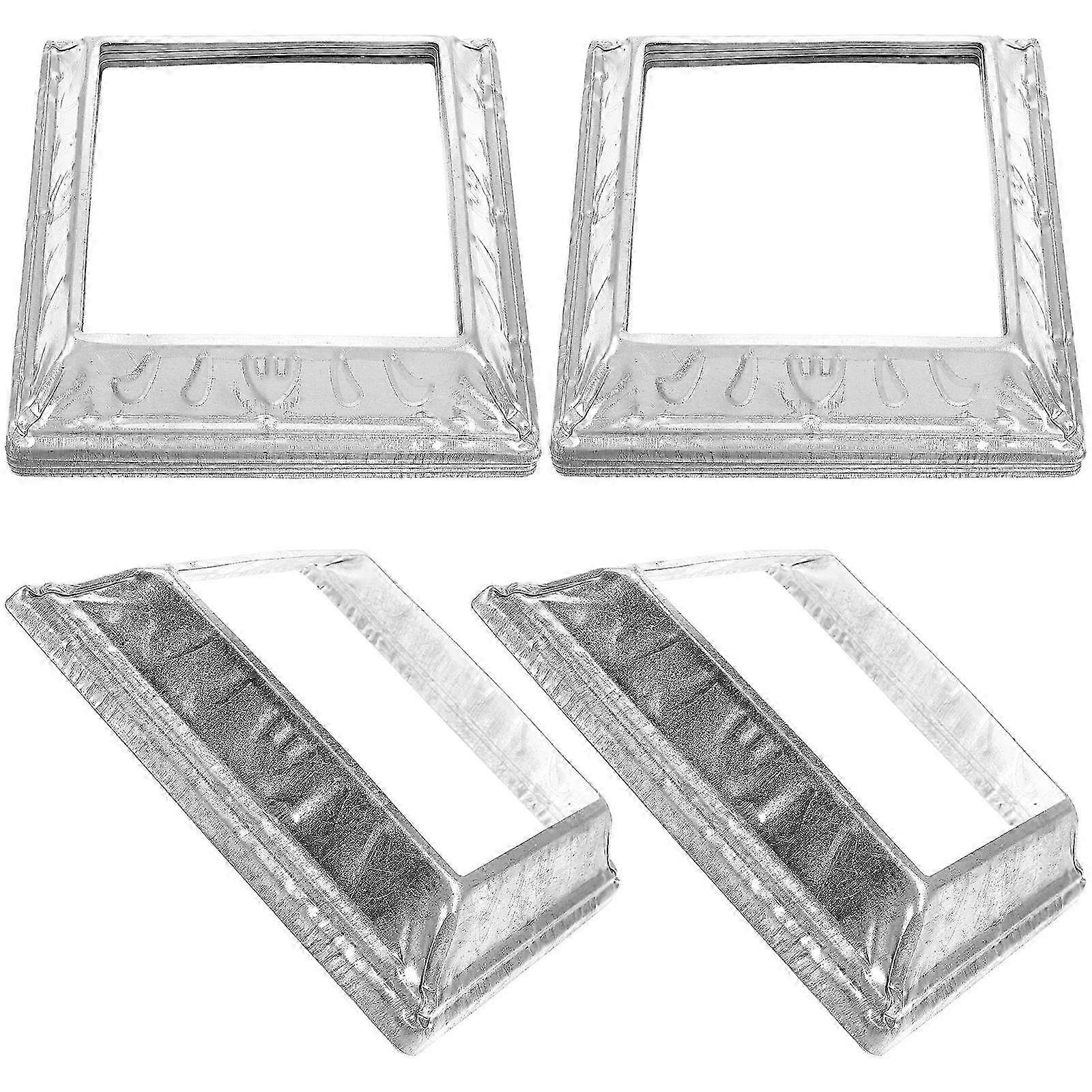4pcs Deck Post Bases Post Square Brackets Heavy Duty Deck Post Base Covers Deck Railing Bases