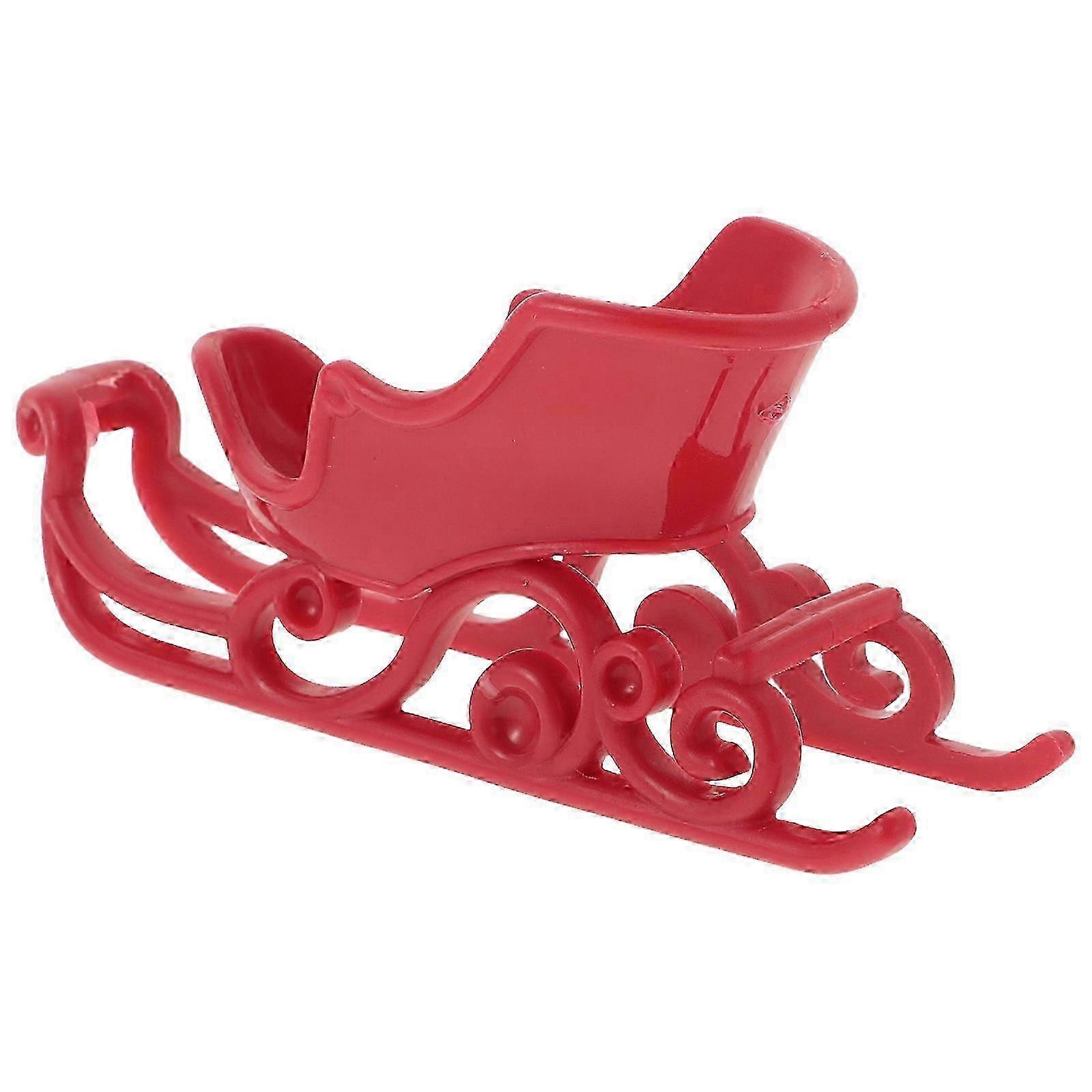 Small Red Plastic Sleigh Ornament