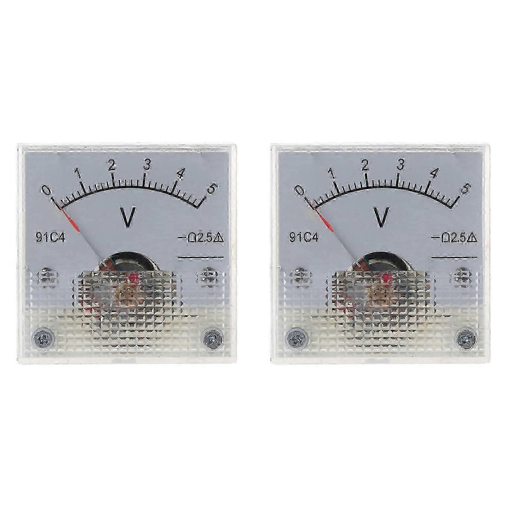 2X Voltmeter 91C4 compatible with Voltmeter Analog Panel Meter Mechanical Type 5V Style ZY