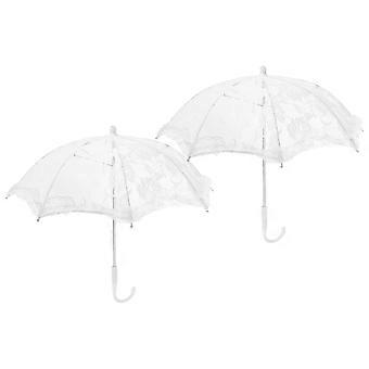 White Lace Umbrellas Scene Props for Wedding Photography 2Pcs Parasol