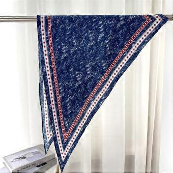 Summer new mulberry silk twill silk scarf fashion blue triangle scarf silk scarf handmade curling scarf streamer