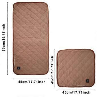 Sleeping bag heating pad USB smart cushion outdoor portable graphene heating pad pet electric blanket low voltage coffee color_45*45