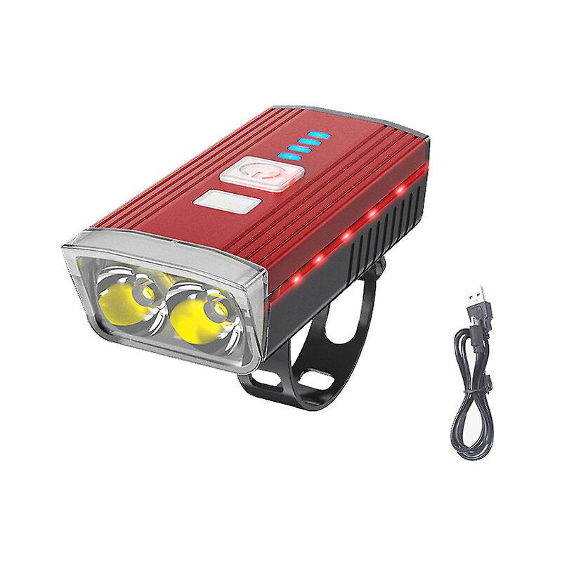 Bicycle Front Head Light 5-modes Double Xpe Ultra Bright Long Shoot Spotlight Night Cycling Warning Lamp
