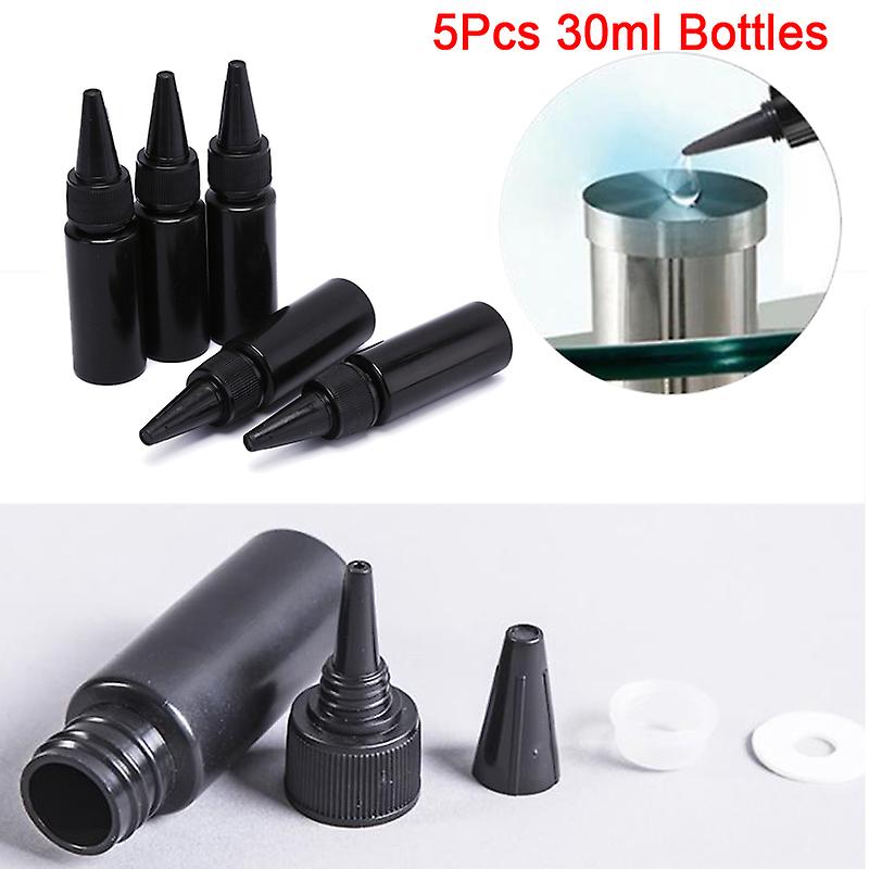 5pcs 30ml Empty Resin Glue Dropper Bottles Liquid Refillable Storage Containers