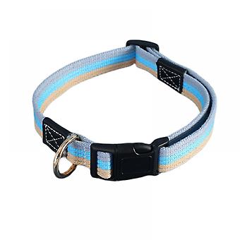 Soft Fabric Dog Collar, Adjustable Pet Collar with Quick Release Buckle, Durable Breathable, for Small Medium Large Dogs(Blue M)
