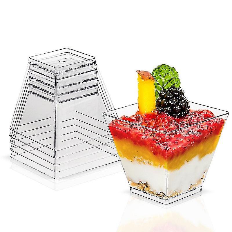 50pcs Disposable Mousse Cups Transparent Mousses Dessert Cup