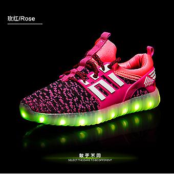 Usb Luminous Kids Sneakers Boys Blinkande ljus Spindelskor Flicka Baby Andas Led Upplysta Barnskor Glow Up Skor