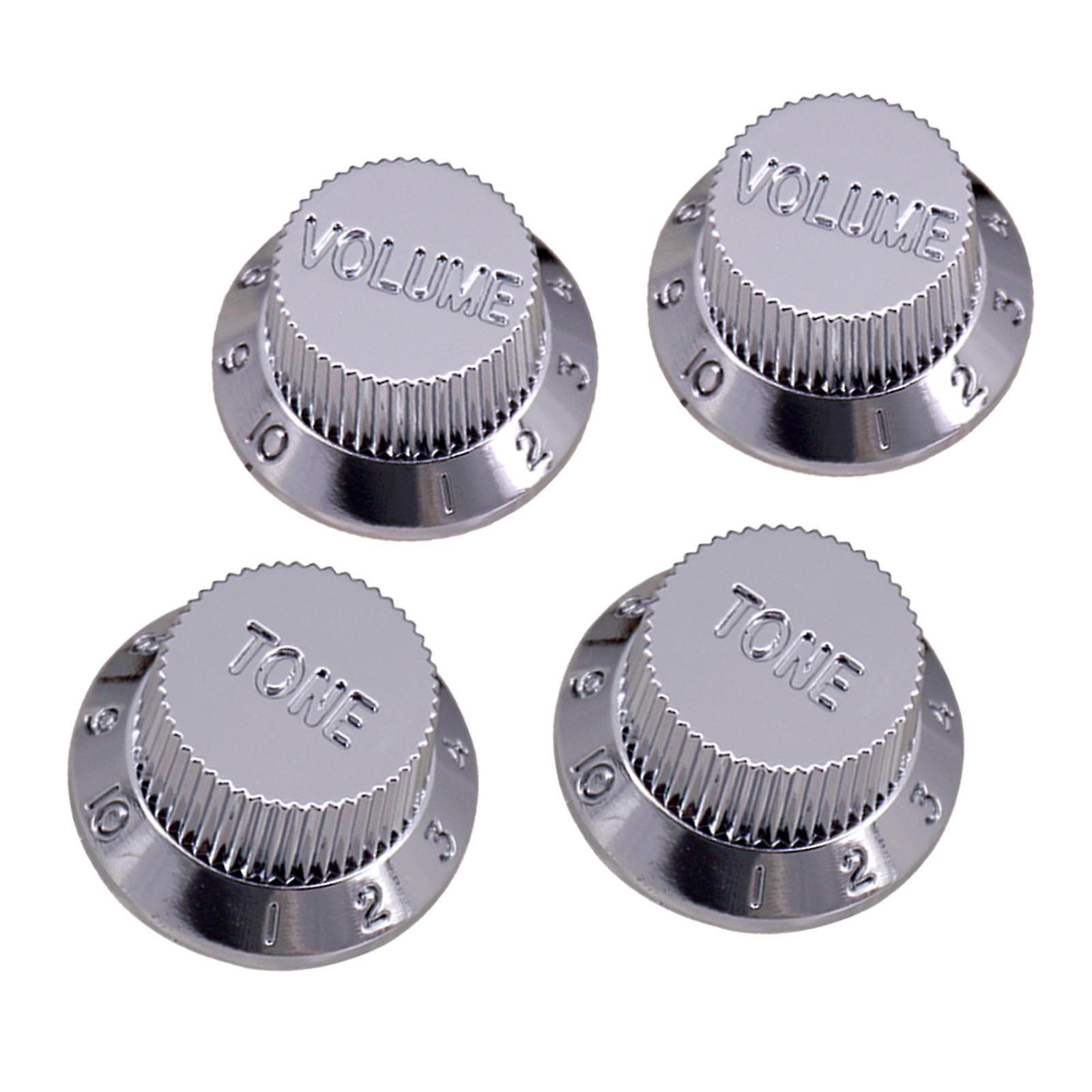 Timbre and Volume Speed Control Knobs for SQ Guitar 2pcs T 2pcs V Silver