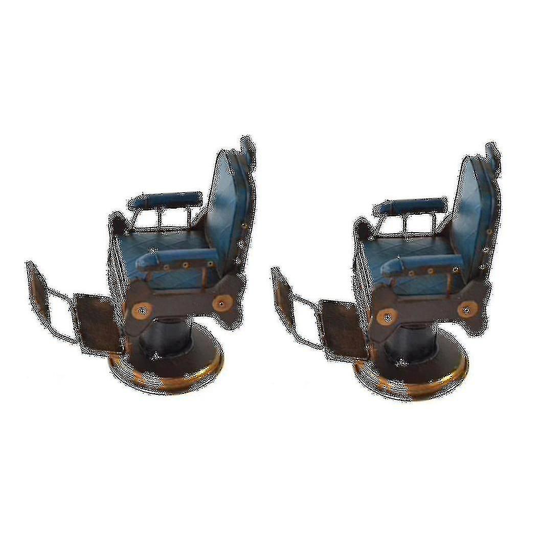 2x Iron Model Decorations Creative Crafts Barber Chair -metal Decoration Creative Home Furnishings