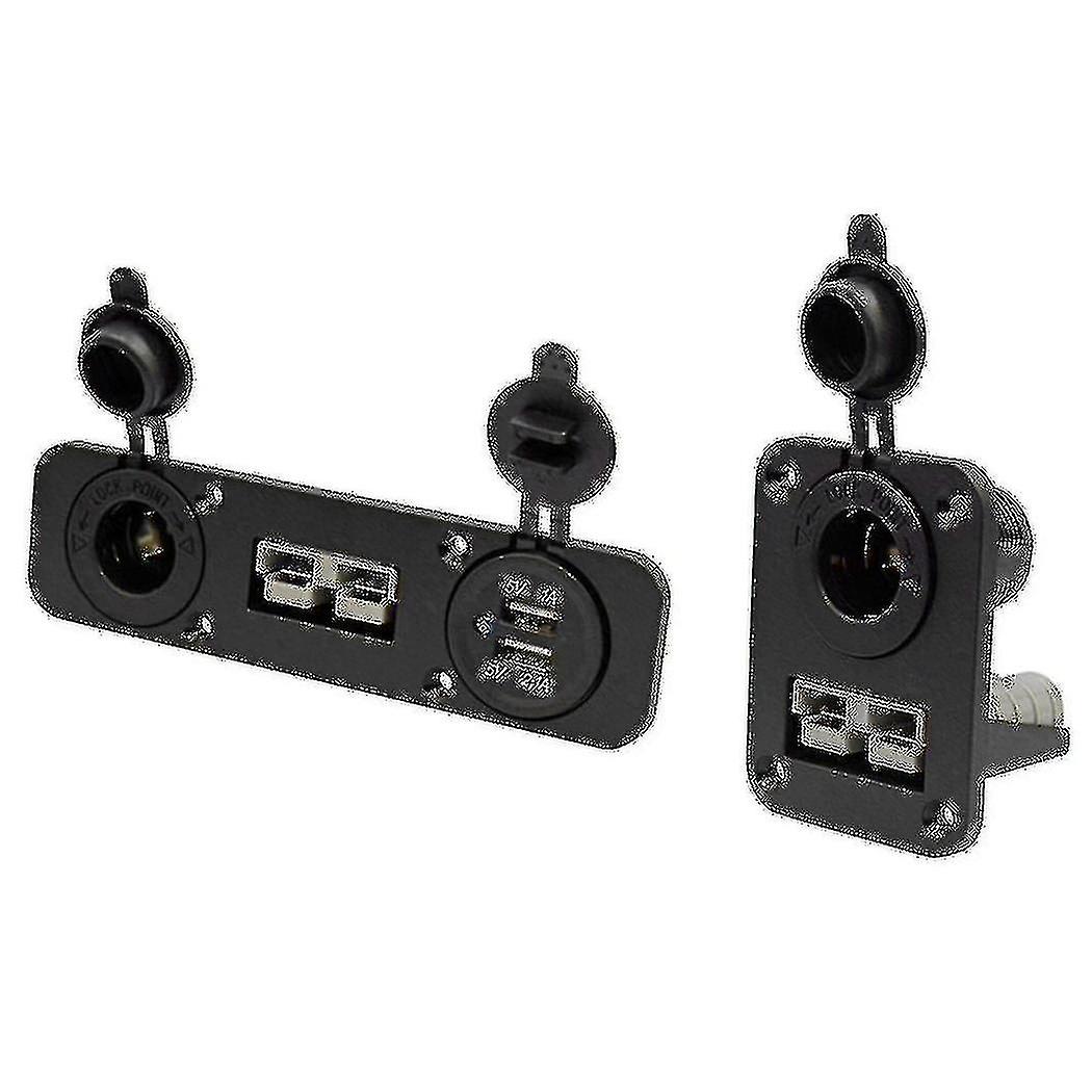 2 Set Flush Mount Anderson Plug Socket Double Usb Charger Socket Panel For Caravan Camper Boat Truc