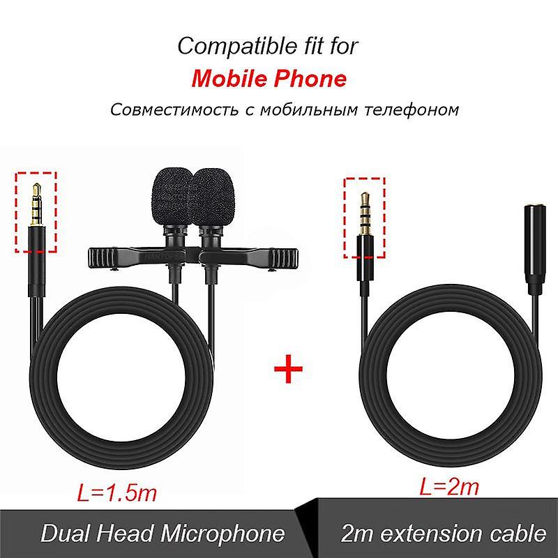 3.5mm Mini Microphone Metal Clip Lapel Mic for Mobile Phone PC Laptop Wired /Microfon for Speaking V