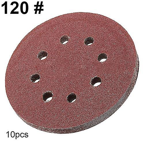 10 Pcs 125mm 5inch 8 Holes Hook Loop Sanding Discs Grit Orbital Sander Pad Mat