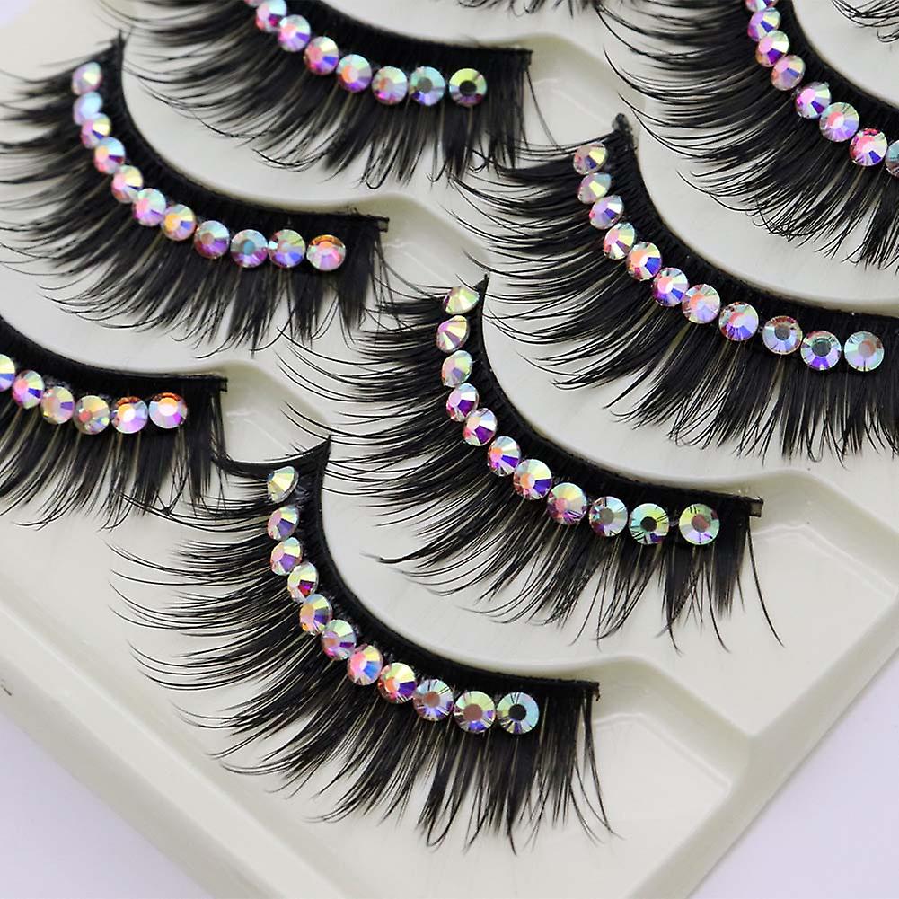 Glitter Exaggerated Fake Eyelashes Thicken Curling Party Faux Lashes for Stage Performance