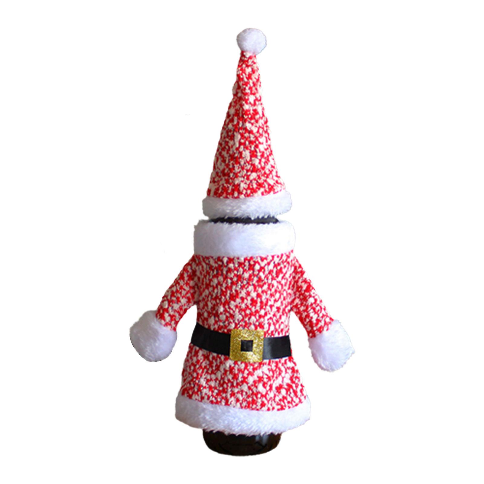 Xmas Christmas Wine Bottle Cap & Cover Set Cute Lovely Bottle Topper For Dining Table Closet Shelf
