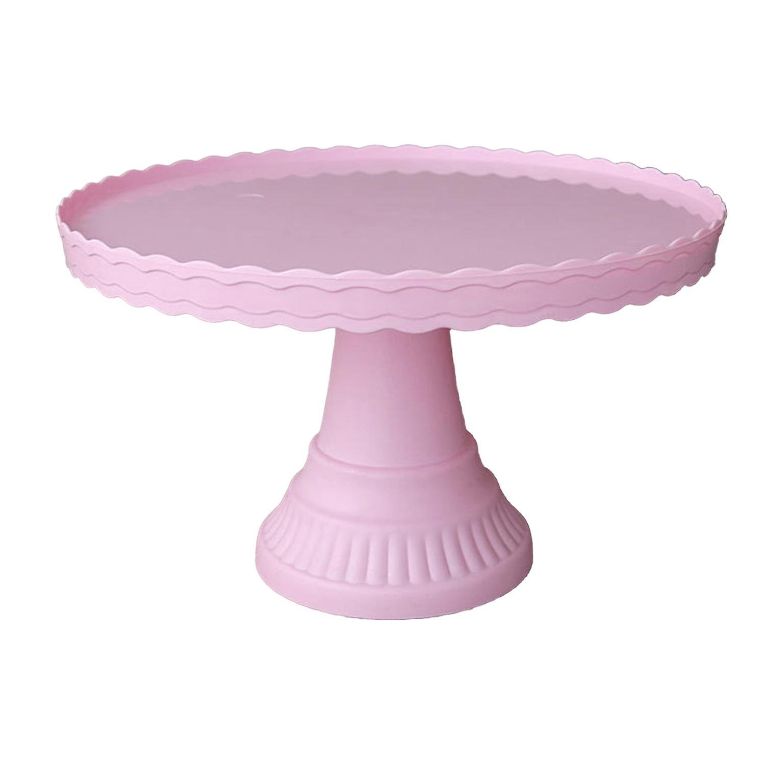 ZHOUBA Cake Stand Stable Non-slip Plastic Wave Design Dessert Display Plate for Wedding