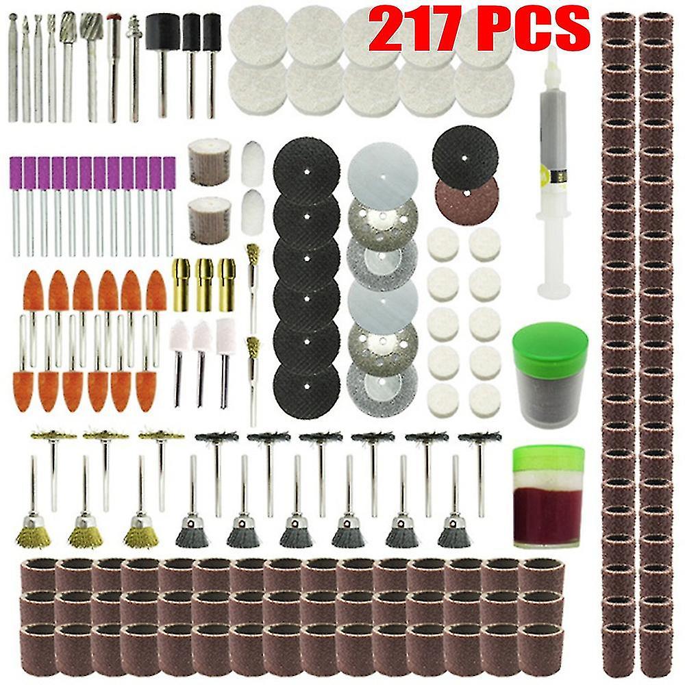 40~217pcs Power Tools Rotary Tool Accessory Set Fits Dremel Drill Grinding Polishing Accessories Min