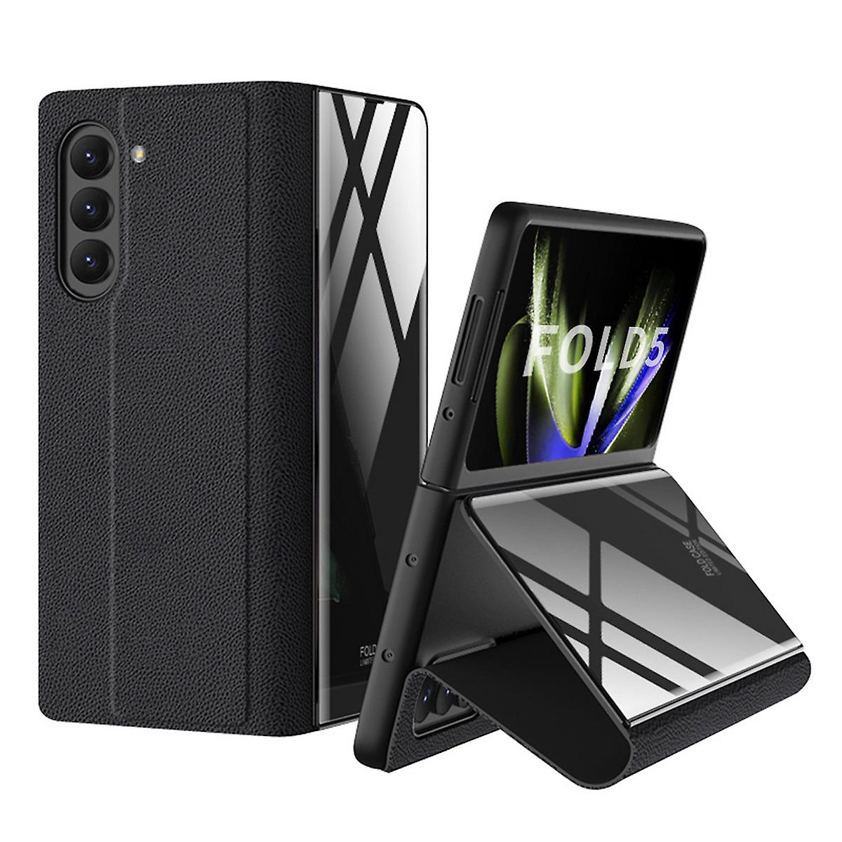 适用于三星Galaxy Z Fold5 5G保护壳人造皮革+卡片持有人