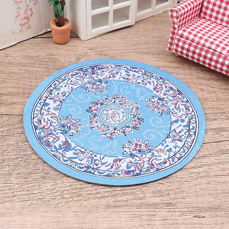 1:12 Dollhouse Miniature Round Floor Rug Cover Oval Carpet Floor Mat Home Decor