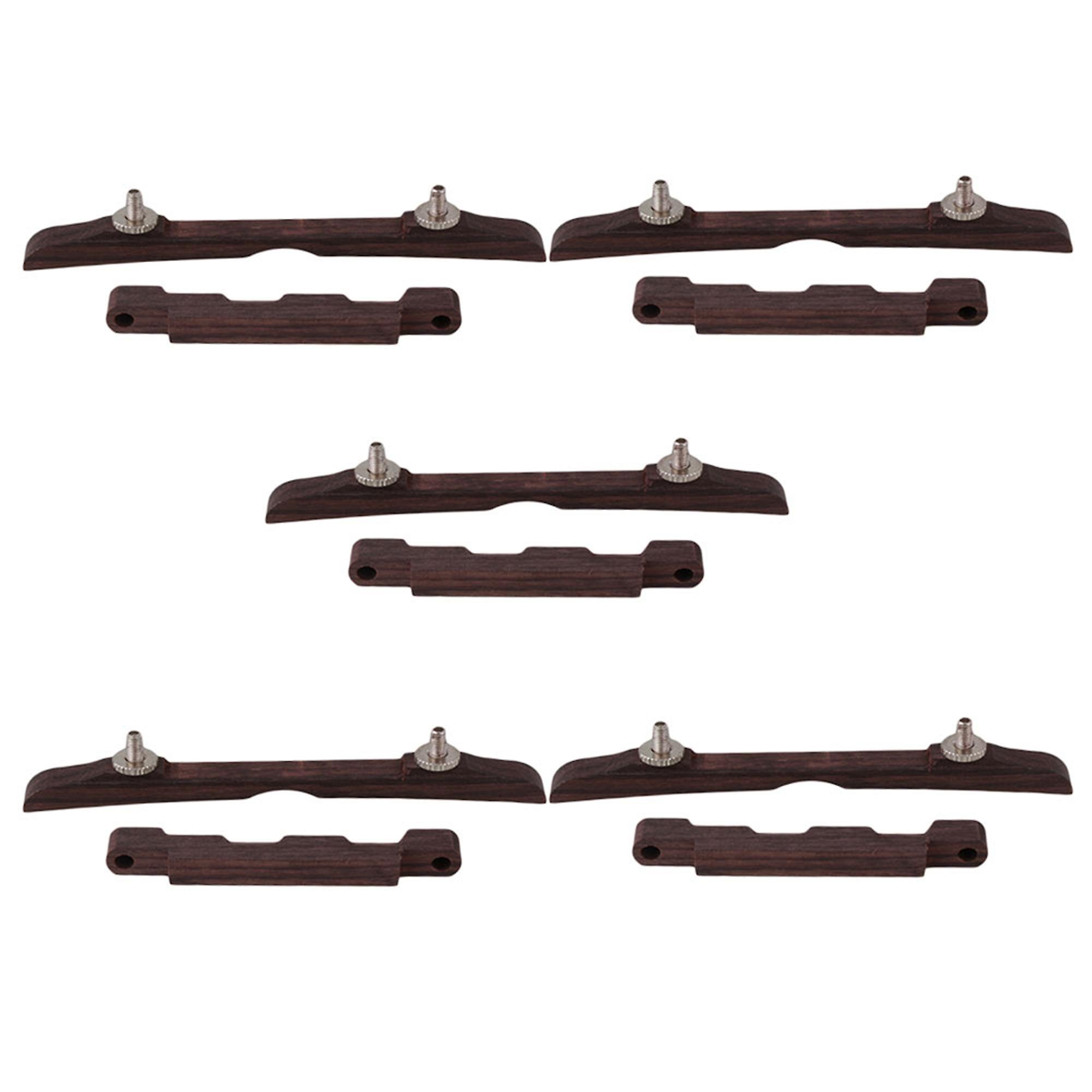 5 Sets Rosewood Compensated Mandolin Guitar Bridge Adjustable Height