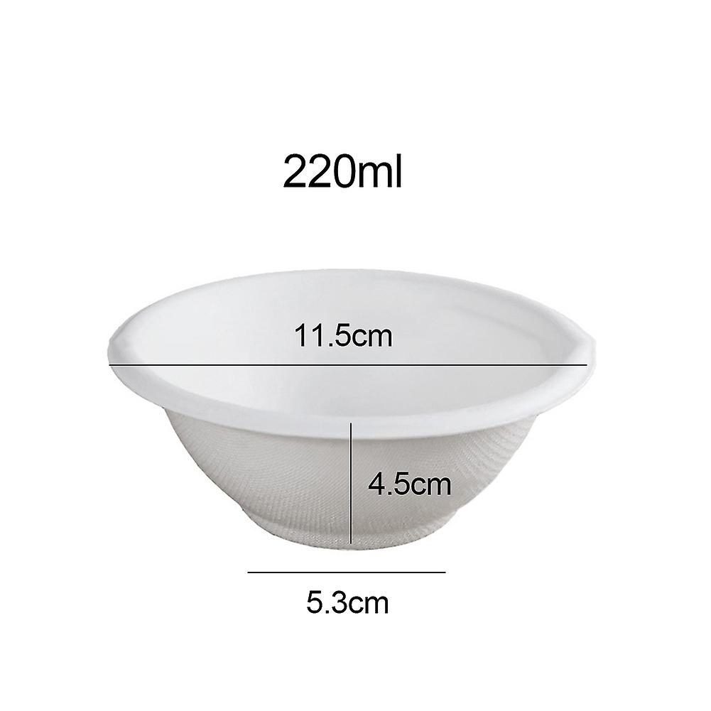 ZHOUBA 50Pcs Biodegradable Disposable Bowl Environmental Kitchen Hot Cold Use Container