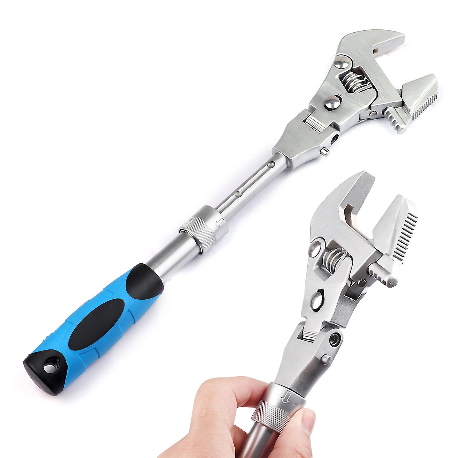 Clé à molette réglable de 10 pouces, tête flexible rotative à 180°, multifonctionnelle pour réparation à domicile