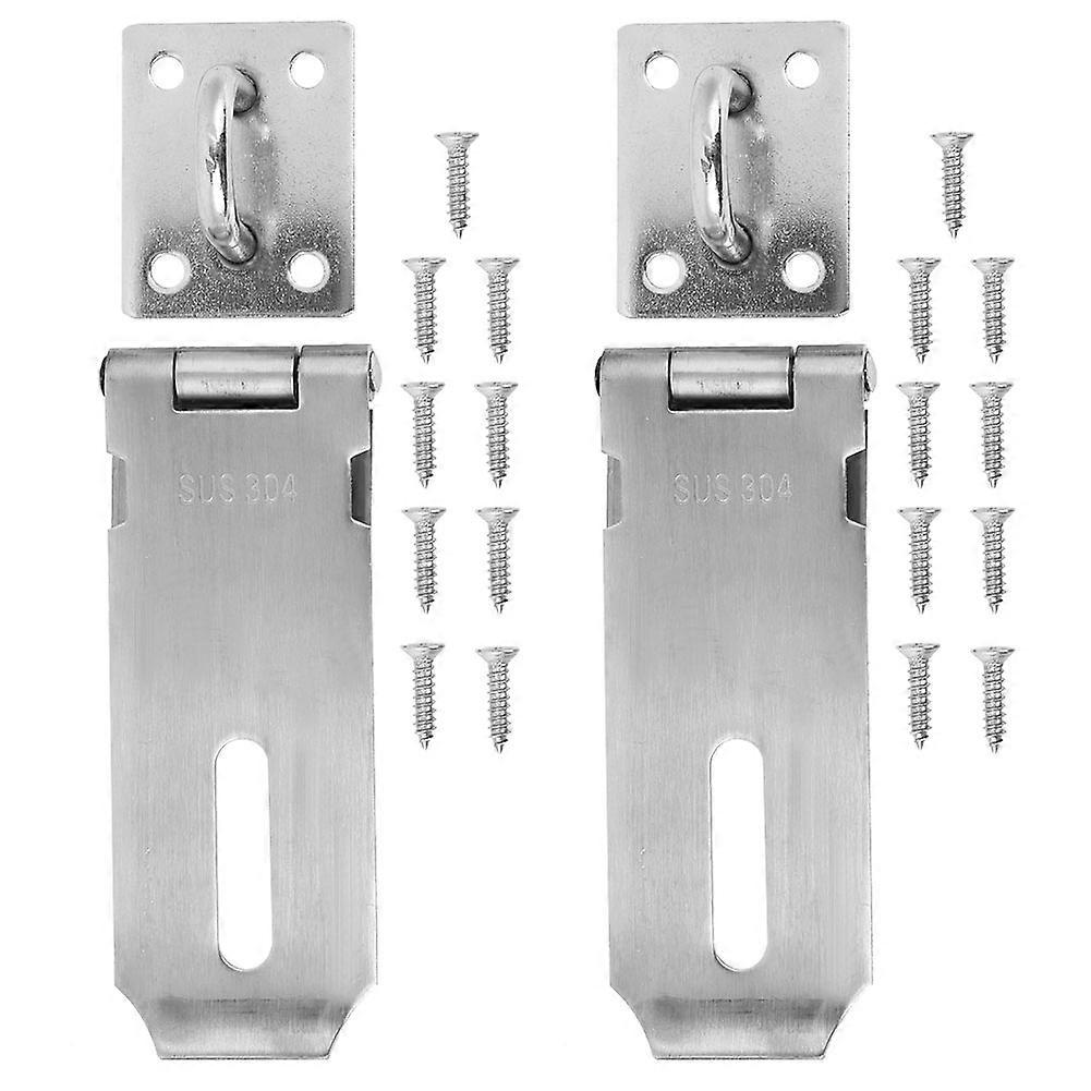 2PCS Padlock Hasp Stainless Steel Security Door Clasp Hasp Lock Latch Gate Bolt Lock for Furniture Drawer