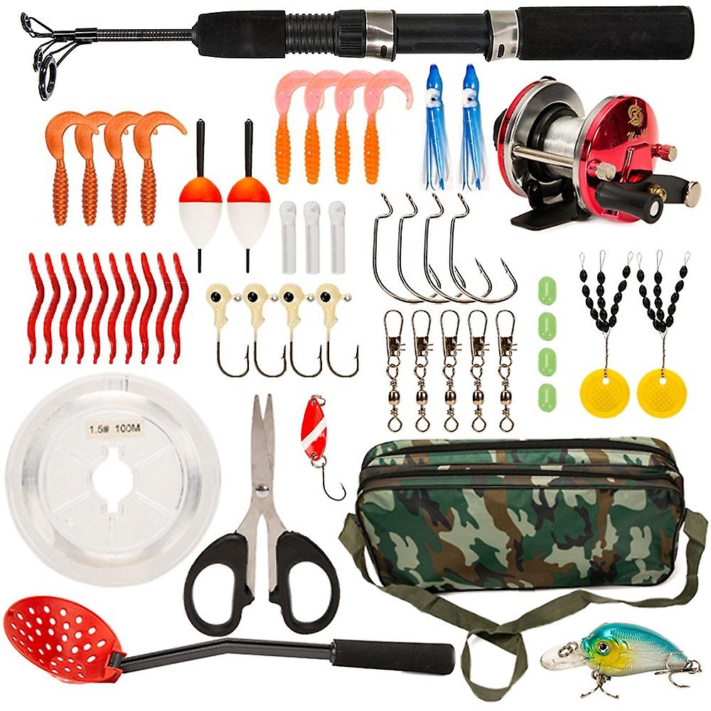 52pcs Ice Fishing Gear Set Ice Fishing Rod And Reel Combo