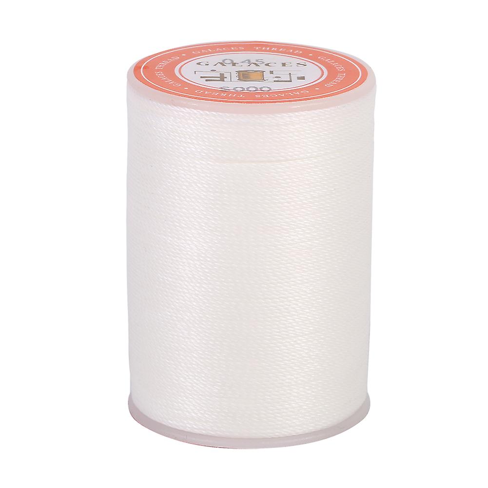160m Roll of Round Waxed Polyester Leather Thread 0.45mm for Crafts and DIY (White)