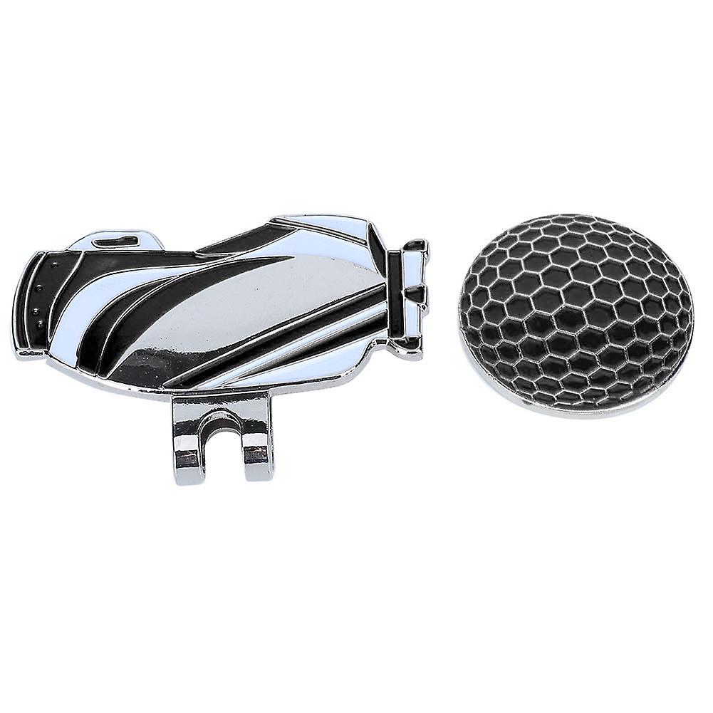 Durable Outdoor Metal Magnetic Golf Ball Mark with Hat Clip Golfer Accessory(black ball bag)