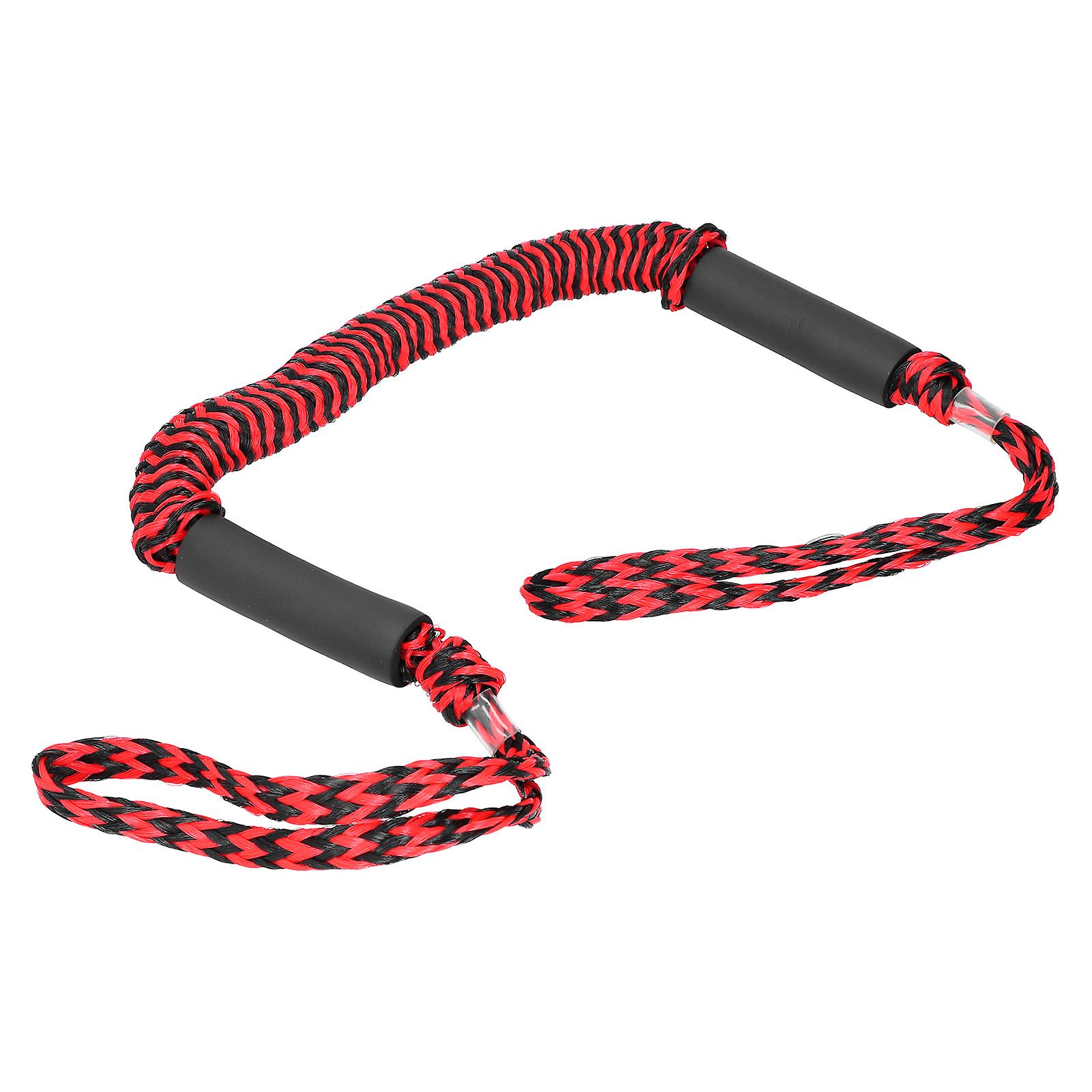 Boat Bungee Dock Lines Elastic Wharf Rope PE Stretchable Mooring Marine Boat Bungee RopeRed and Black Ripples