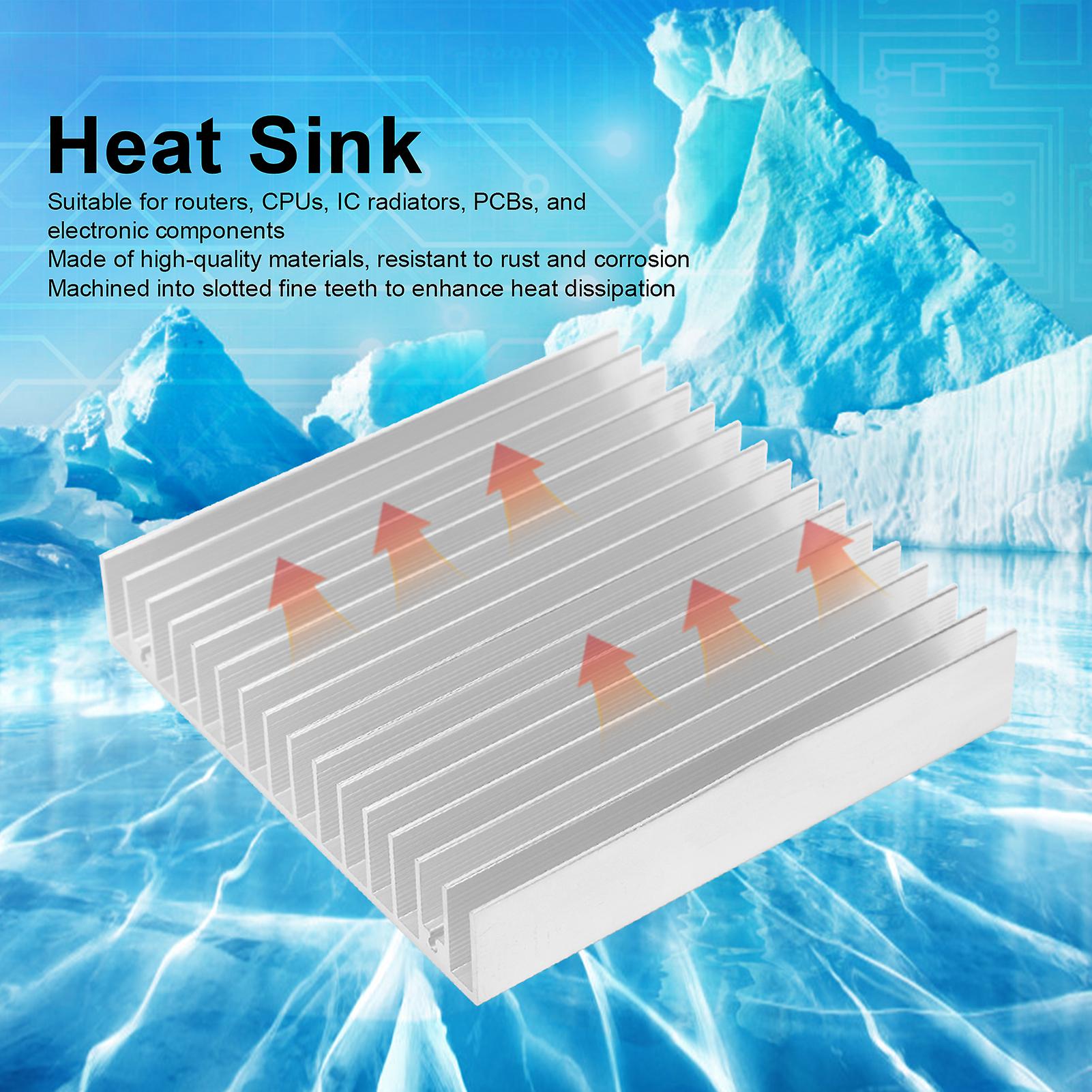 4pcs Aluminum Heatsink for Router Heat Dissipation Parts Q100 x 18 x 100