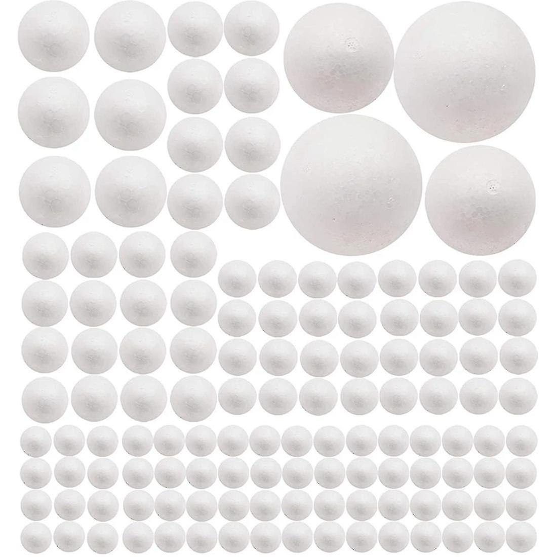 130 Pack Craft Foam Balls, 7 Sizes Including 1-4 Inch, Polystyrene Smooth Round Balls, Foam Balls F -jx-hao