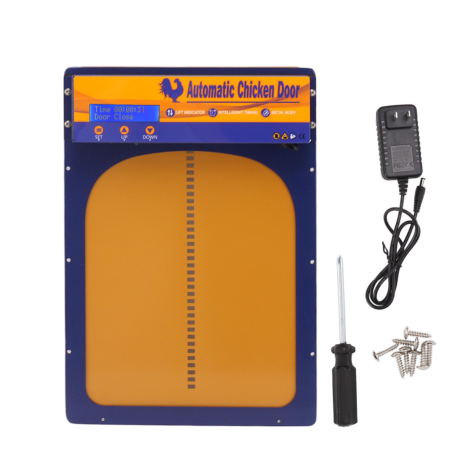 Battery-Powered Automatic Poultry Coop Door with Timer - Fits Hens, Ducks & Geese (100-240V, Royal Blue)