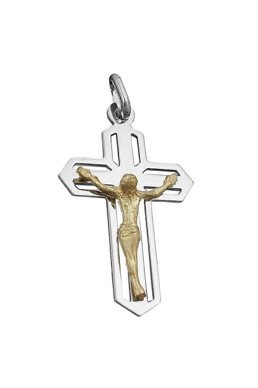 Pendant Cruzifix Two Tone Silver 925 - Gl93415