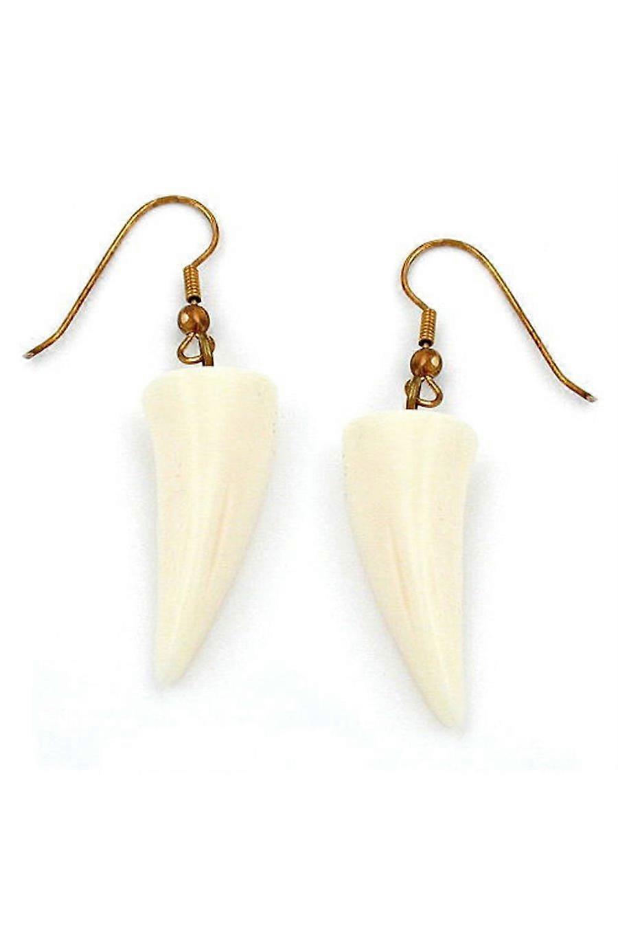 Earrings Tiger Teeth Ivory - Gl01167
