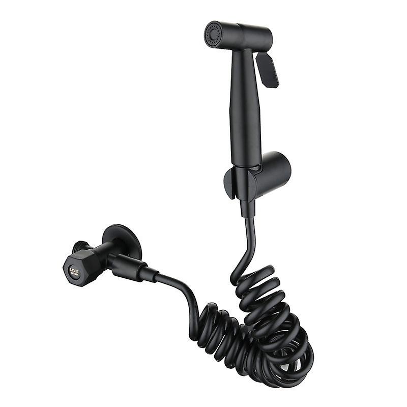 Spray Bidet Handheld Sprayer Toilet Jet Wash Faucet Black 304 Stainless Steel Punch-free