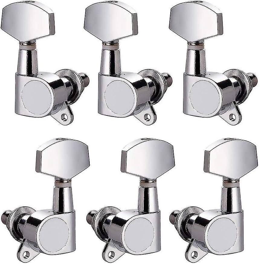 6pcs Guitar String Tuning Pegs 3l3r Chrome Tuners Guitar Machine Heads For Electric Guitar (hs)