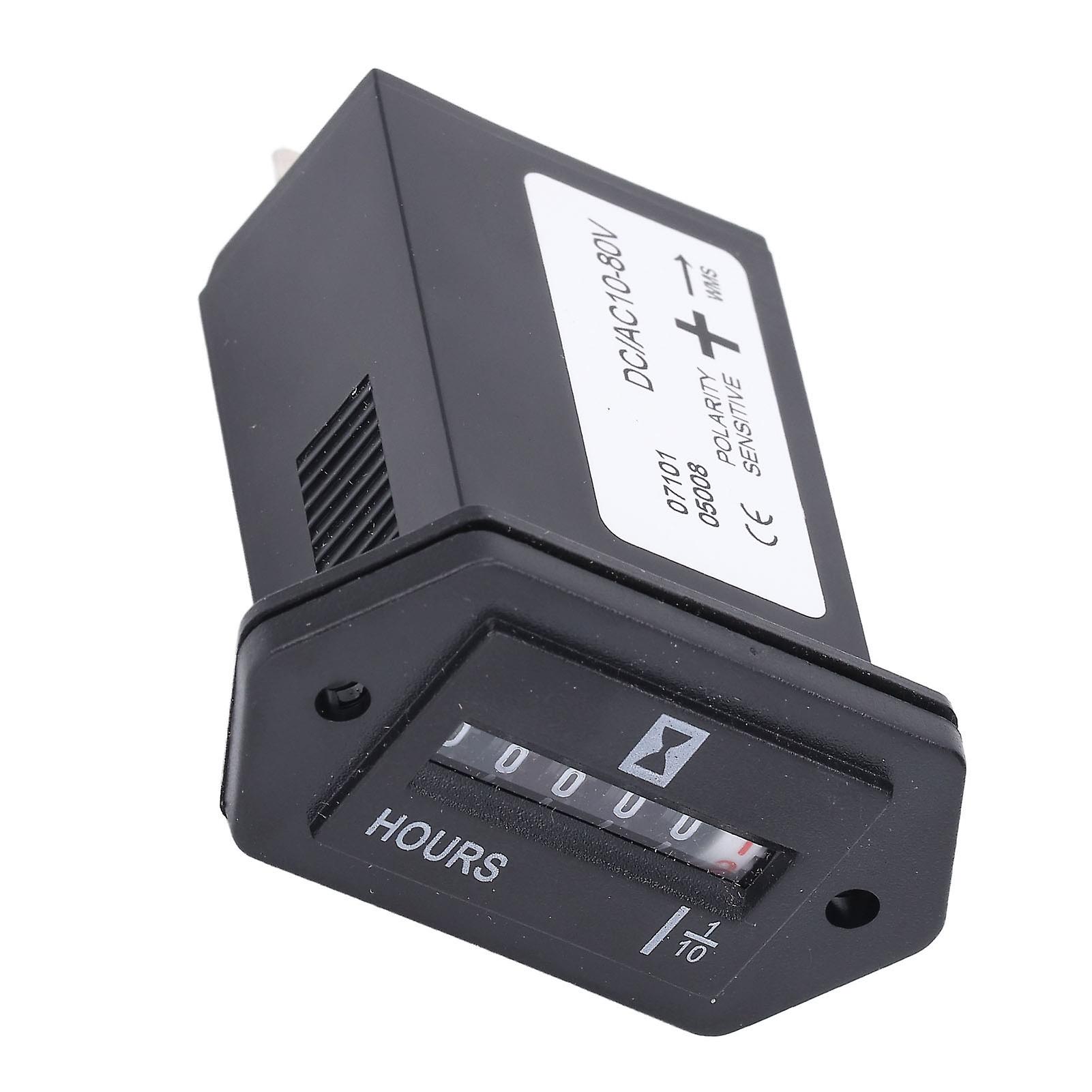 Hour Meter High Accuracy Data Storage Mechanical Hour Meter Gauge for Machinery Truck DC10‑80V 