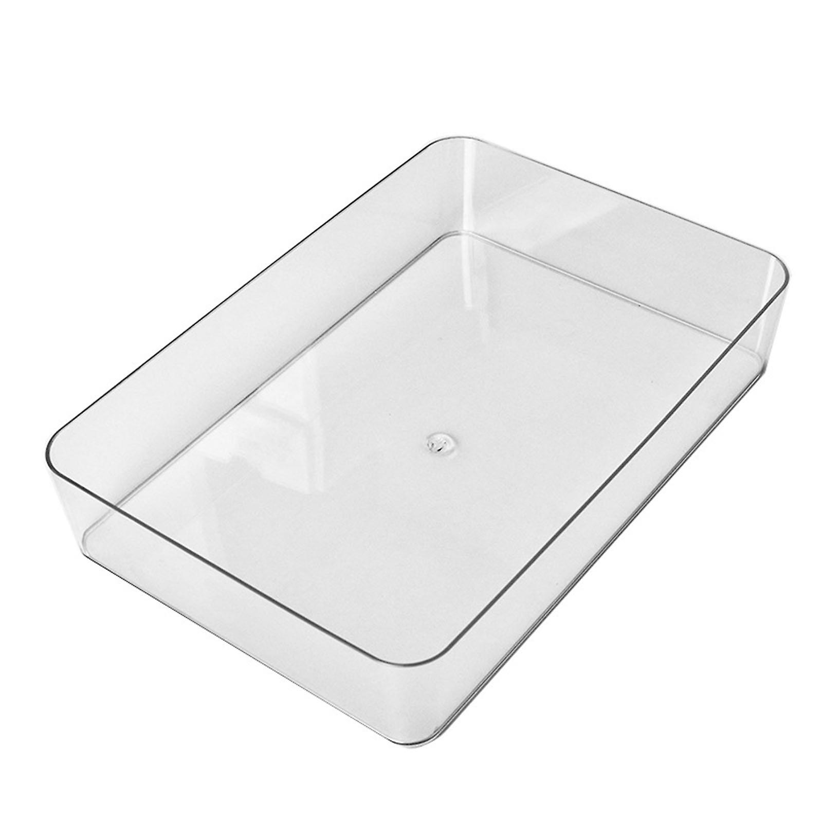 Rectangular Drawer Organiser Clear Dresser Storage Bin Divider for Stationery Transparent