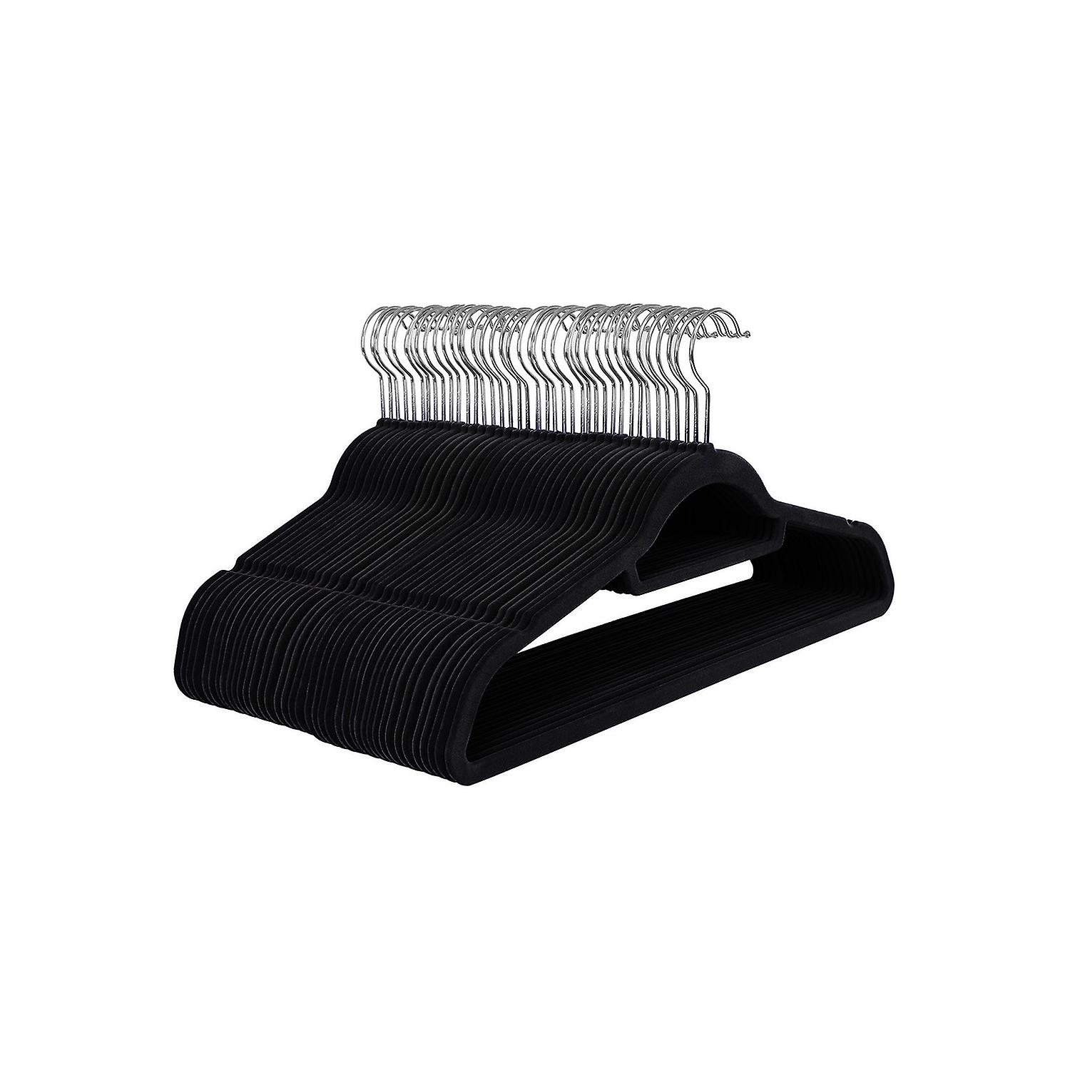 Non-slip velvet hangers with 360° swivel hook, pack of 50